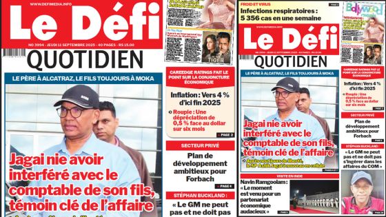 Voici la une du Défi Quotidien de ce Jeudi 11 Septembre 2025