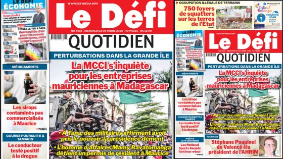 Voici la une du Défi Quotidien de ce Mercredi 15 Octobre 2025