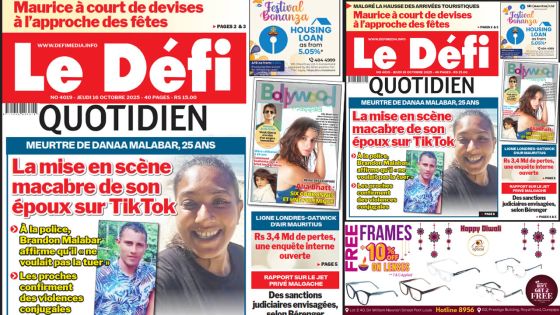 Voici la une du Défi Quotidien de ce Jeudi 16 Octobre 2025