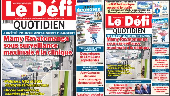 Voici la une du Défi Quotidien de ce Mercredi 05 Novembre 2025