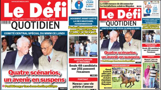 Voici la une du Défi Quotidien de ce Lundi 17 Novembre 2025