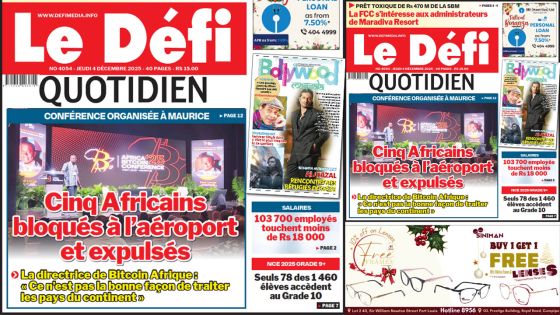 Voici la une du Défi Quotidien de ce Jeudi 04 Decembre 2025