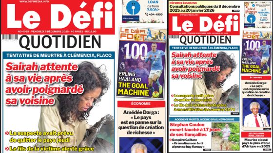 Voici la une du Défi Quotidien de ce Vendredi 21 Decembre 2025