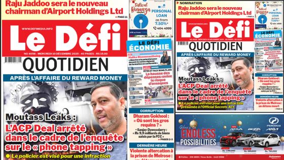 Voici la une du Défi Quotidien de ce Mercredi 10 Decembre 2025