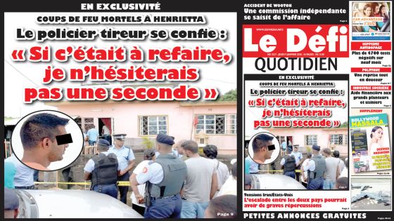 Voici la Une du Défi Quotidien de ce jeudi 09 janvier 2020