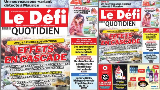Voici la une du Défi Quotidien de ce mardi 05 Juillet 2022