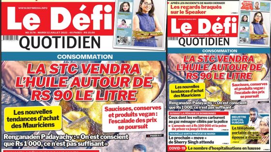 Voici la une du Défi Quotidien de ce mardi 12 Juillet 2022