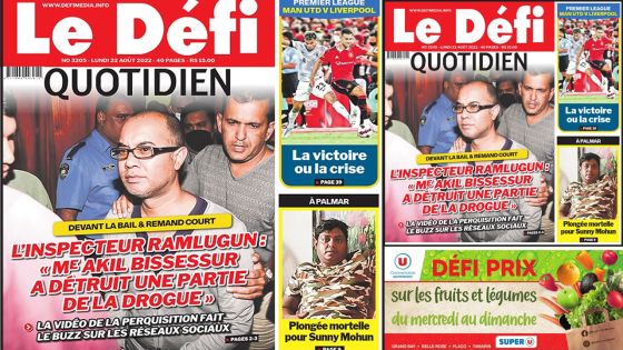 Voici la une du Défi Quotidien de ce lundi 22 Août 2022