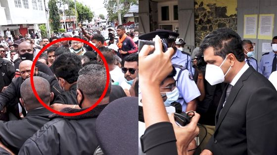 Mahébourg : les images de la foule hostile prenant à partie Ramano et Maudhoo 