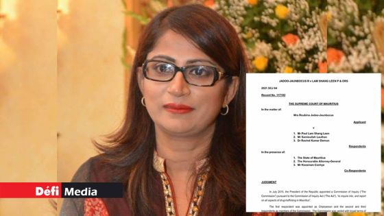 Rapport Lam Shang Leen : la Cour suprême annule un paragraphe critique contre Me Roubina Jadoo-Jaunbocus