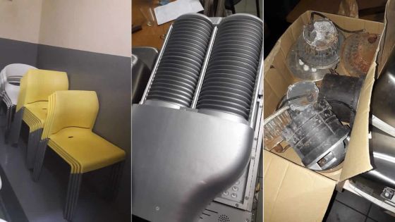 Vol à Jumbo Riche-Terre : tables et chaises retrouvées dans un restaurant à Batterie-Cassée