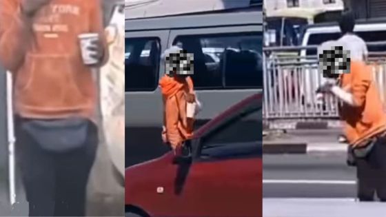 L'imposteur de l'autoroute : un faux mendiant en action