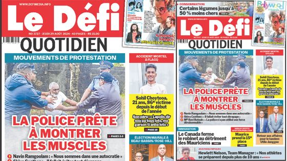 Voici la une du Défi Quotidien de ce Jeudi 29 Août 2024