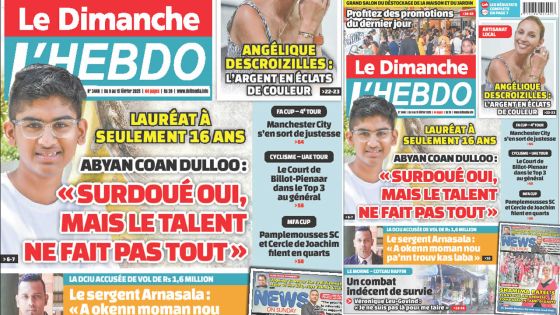 Voici la Une de Le Dimanche/L'Hebdo de ce Dimanche 09 Février 2025