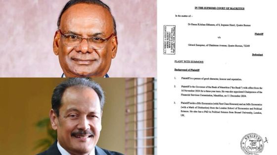 Diffamation alléguée : Sithanen réclame Rs 50 millions à Sanspeur