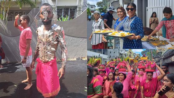 Thaipoosam Cavadee : instantanés de la procession vers le kovil au pied du Corps-de-Garde