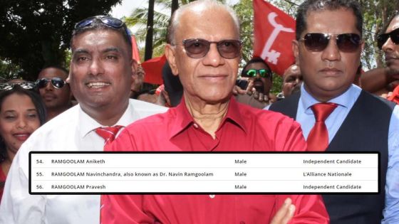 Législatives 2019 : trois Ramgoolam au no 10 !