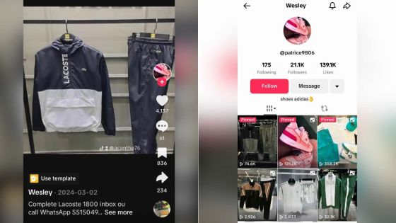 Arnaque en ligne : Pour un survêtement qui coûte Rs 1 900, un Tiktokeur débourse Rs 11 400  