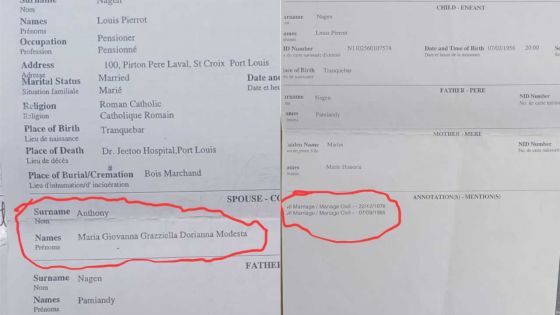 Erreurs administratives de l'état Civil : une veuve découvre le nom d’une autre femme sur l’acte de décès de son époux