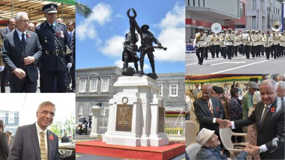 Armistice : dépôt de gerbes au War Memorial à Curepipe