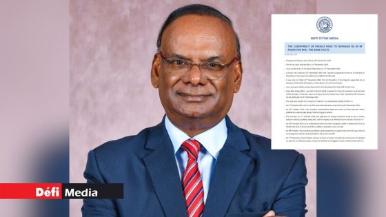 Affaire Menlo Park : Rama Sithanen réagit dans une note officielle de la BoM