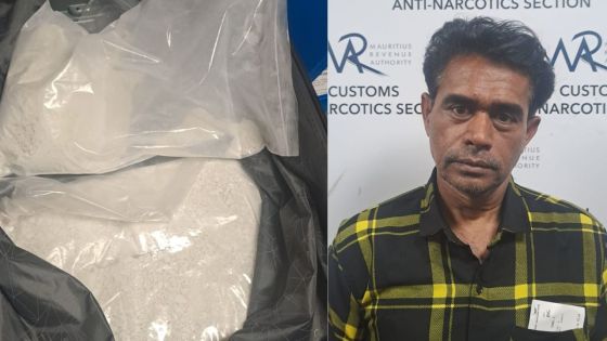Drogue : saisie de Rs 64,8 millions d’héroïne à Plaisance, un passager indien arrêté 