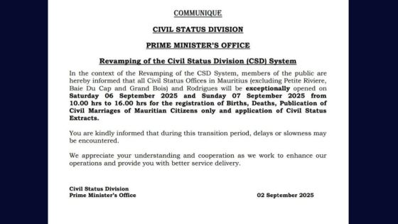 Ouverture exceptionnelle des bureaux de l’état-civil ce week-end