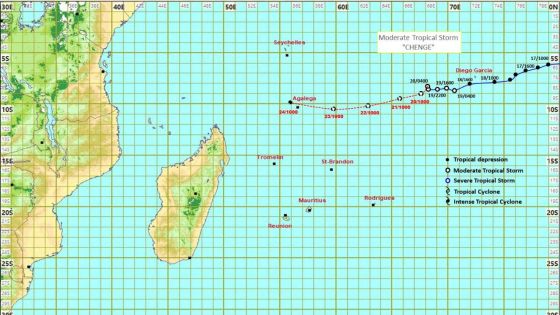 Météo : la tempête Chenge se déplace en direction d’Agalega
