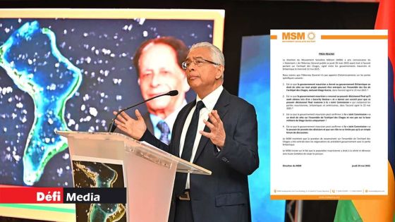 Traité sur les Chagos : le MSM affirme que l’Attorney General n’a pas apporté d’éclaircissements sur quatre points