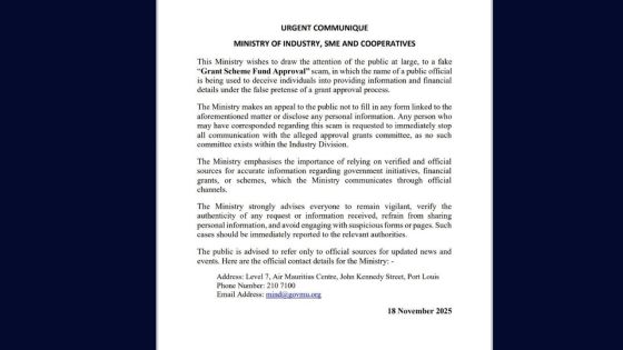 « Grant Scheme Fund Approval » : le ministère des PME dénonce une arnaque 