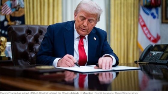 Donald Trump valide l’accord de Starmer sur les Chagos, rapporte The Telegraph