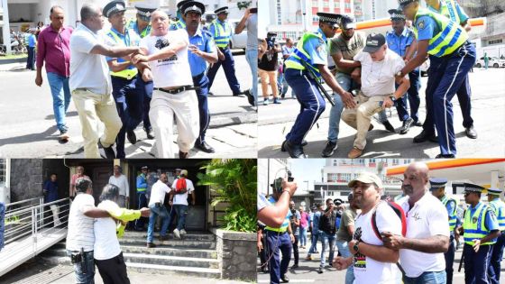 [En images] Manif devant les Casernes centrales pour réclamer la démission du CP : des membres de LPM interpellés 