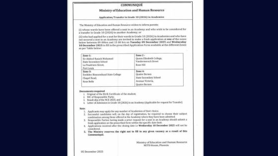 Admissions en Grade 10 (2026) : Nouvel appel à candidatures dans les Académies