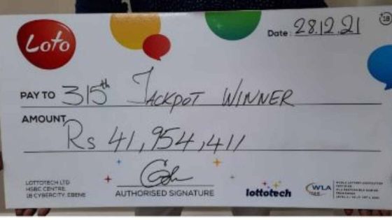 Loto : un habitant des Plaines-Wilhems remporte Rs 41,9 millions 