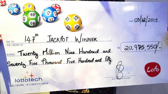 Loto: une Curepipienne remporte Rs 20,9 millions