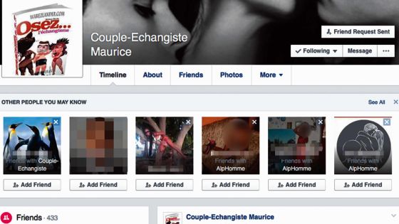 Sur la Toile: une page Facebook dédiée à des échangistes locaux