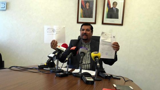 Showkutally Soodhun réclame une enquête sur des faux documents qui lui portent préjudices