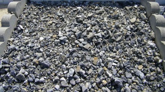 Une fille souffrant de tuberculose incommodée par de la poussière de roche