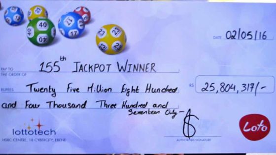 Loto: un chauffeur remporte Rs 25,8 millions