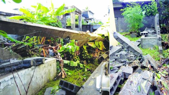 Trois-Boutiques: l’accumulation d’eau fait tomber un mur