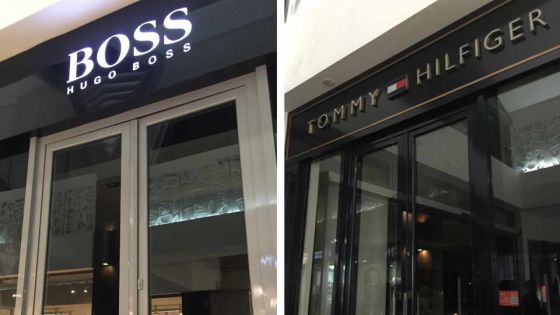 Rs 40 millions de vêtements emportés chez Hugo Boss et Tommy Hilfiger, selon une entrée à la police