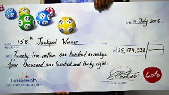 Loto : un retraité remporte Rs 25 millions