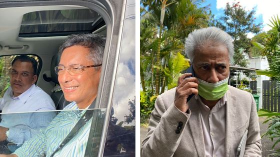 Arrivée de Xavier-Luc Duval et Arvin Boolell chez Paul Bérenger à la mi-journée