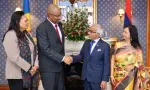 Réduit : le président des Seychelles, Patrick Herminie, rend une visite de courtoisie à Dharam Gokhool