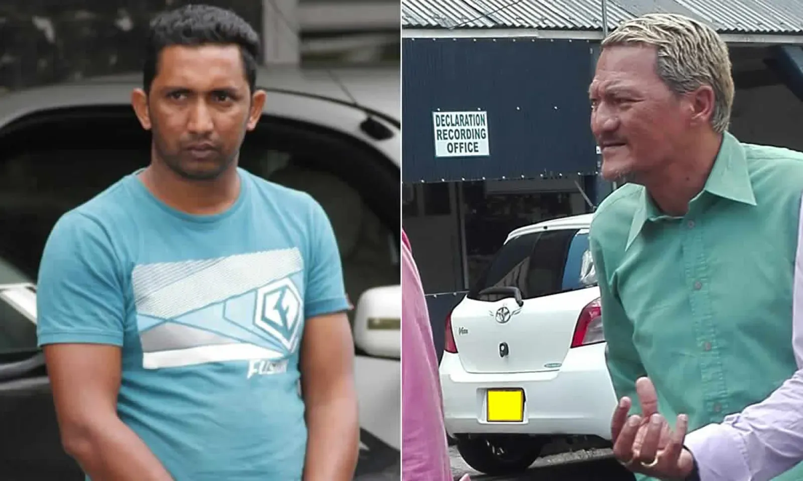 Hamjad Goodur (à g.), et le troisième suspect aux Casernes centrales. 