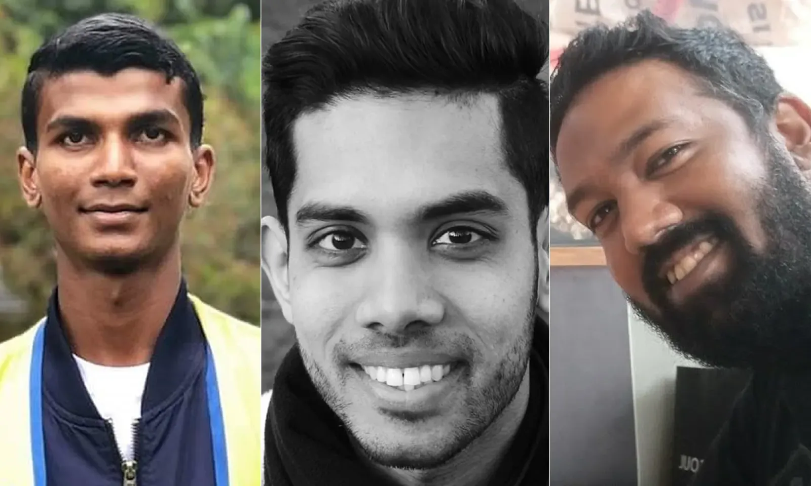 Mervyn Courtaud, Kevish Permalloo et Rakesh Ramchurn