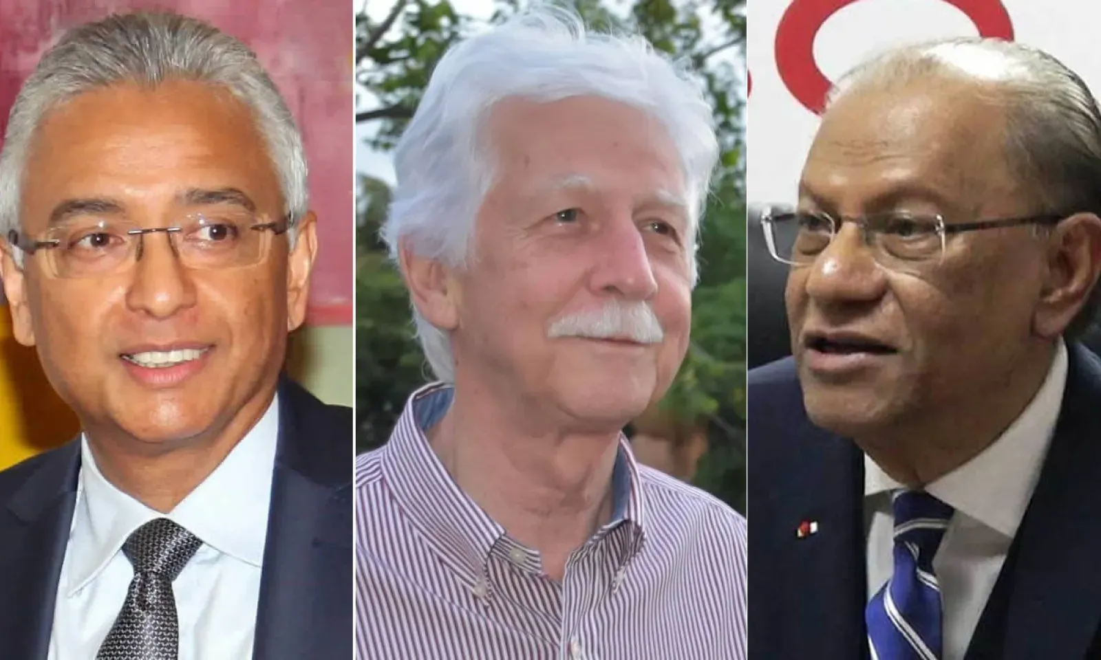 Pravind Jugnauth, Paul Bérenger et Navin Ramgoolam.