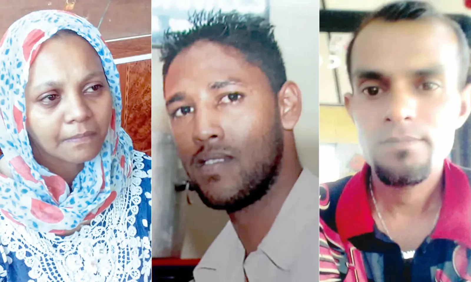 Farzanah, l’épouse Asraf Bhukoo, la victime, Imteaz Rujud et le suspect, Sayed Mohammad Asraf Bhukoo.