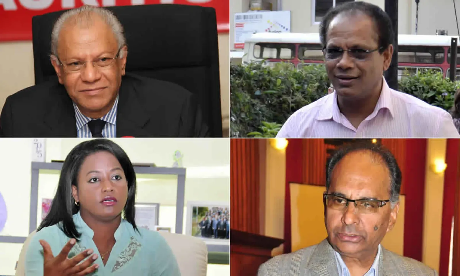 Navin Ramgoolam, Ajay Gunness, Aurore Perraud et Alan Ganoo