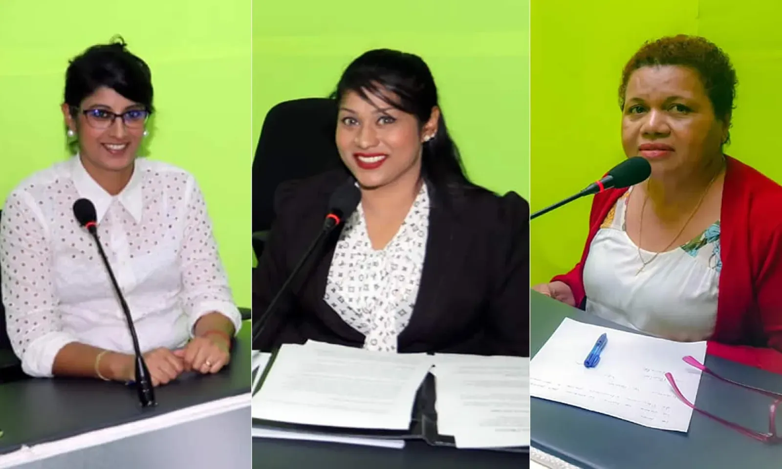 Caroline et Me Melany Nagen et Christiane Valéry.